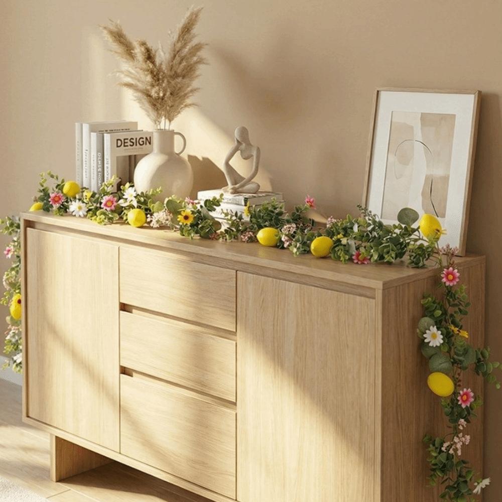 Green Leaves Artificial Lemon Vine 200CM Length Faux Lemon Branch  Home Decoration