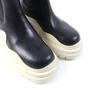 Excellent BOTTEGAVENETA Short Boots Tire Chelsea Boots  Black White Leather 38 Used