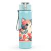 1PC Heart Floral Cat 750ml Color Plastic Sports Water Bottle Leakproof Flip Straw Lid Suitable for Sports Office Home Use