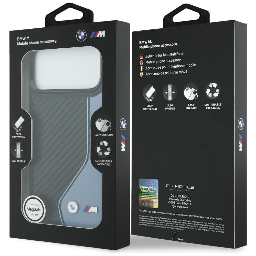 BMW M Carbon Logo MagSafe Hülle für iPhone 17 Pro Max Blau