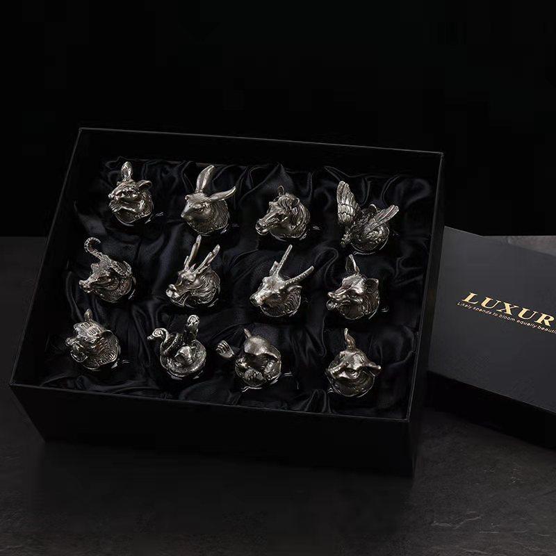 Creative Gold-plated Animal Head Glass Spirit Glass Zodiac Wine Glass Wine Dispenser Brandy Steins Gift for Friends Home Decor