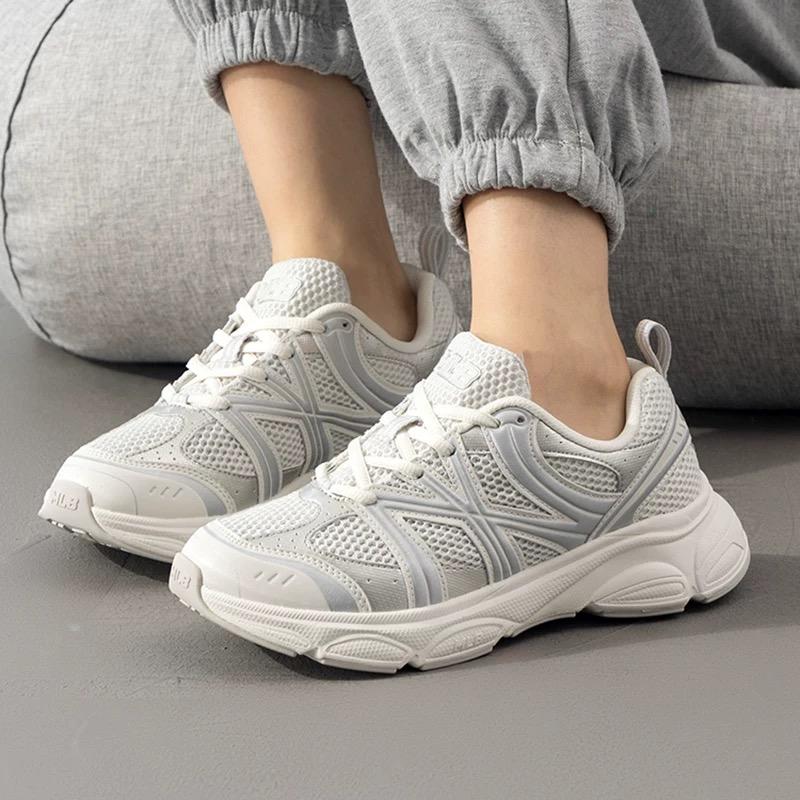 MLB Ace Runner Abrasion Resistant Breathable Lightweight Height Increasing Low top Training Running Shoes Unisex Ecru 3ARNAC24N-50IVS