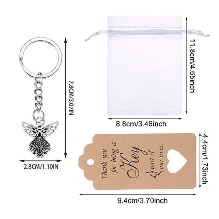 30Pcs/set Novel Fashion Angel Keyrings Alloy Pendant Wedding Birthday Party Gift