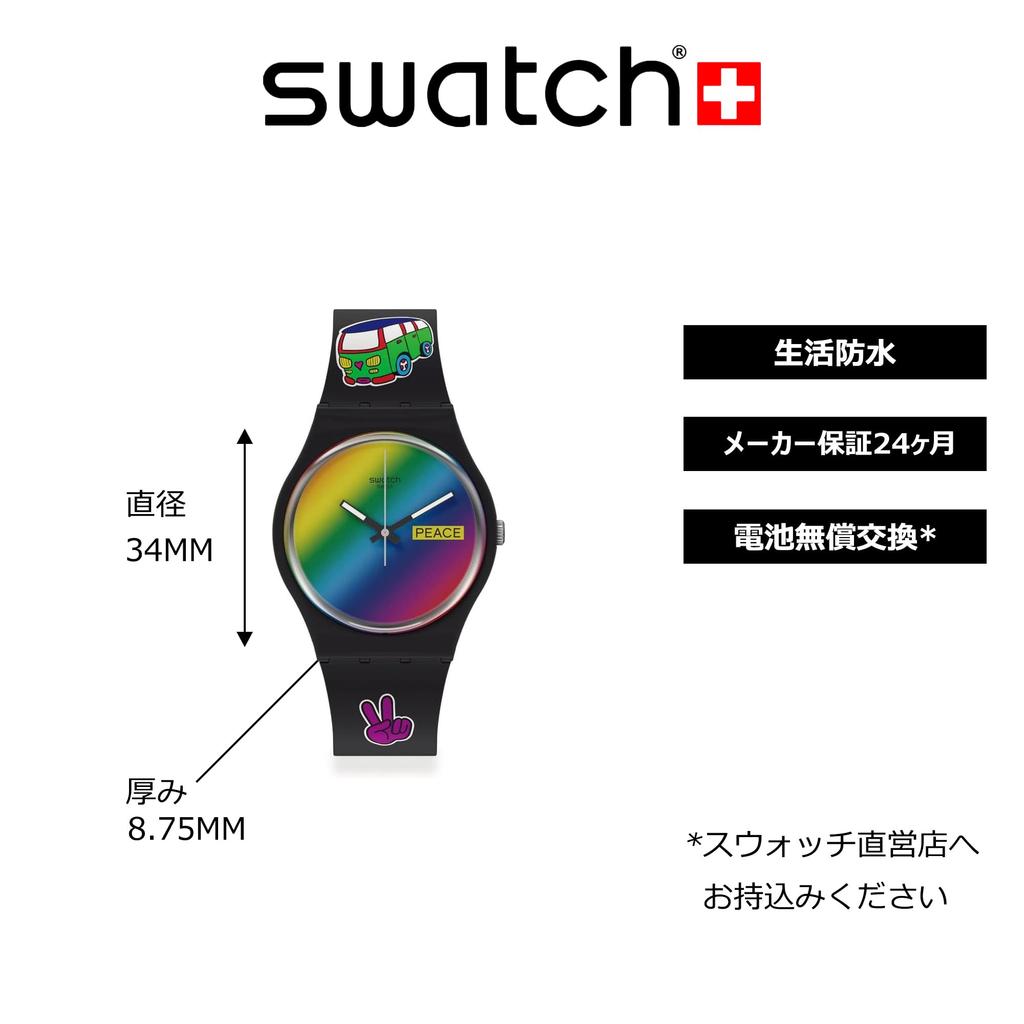 Swatch GO WITH THE 'BOW Gent SO31B101 Black Wristwatch