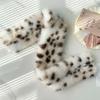 Leopard Print Plush Cap Scarf Set Fluffy Thicken Warm Fisherman Hat  Outdoor Wear