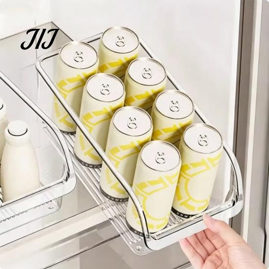 Fresh Keeping Produce Keepers Refrigerator Storage Box with Handle, Clear PET Pull Out Drawer Home Kitchen Accessories Organizer, Stackable
