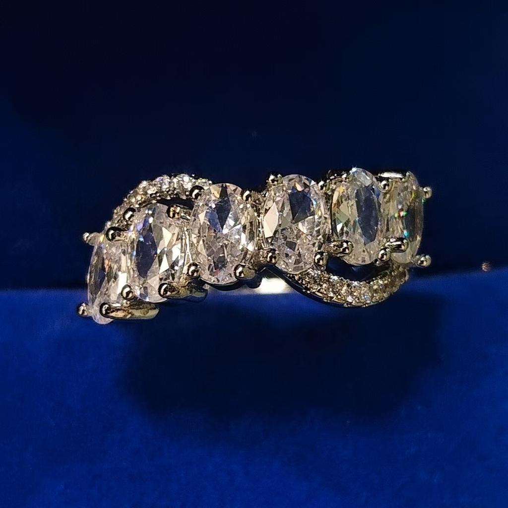 Imitation Natural Amethyst Ring, Women'S Multi-Grain Inlaid Ring, Open Ring, Simple And Exquisite Jewelry