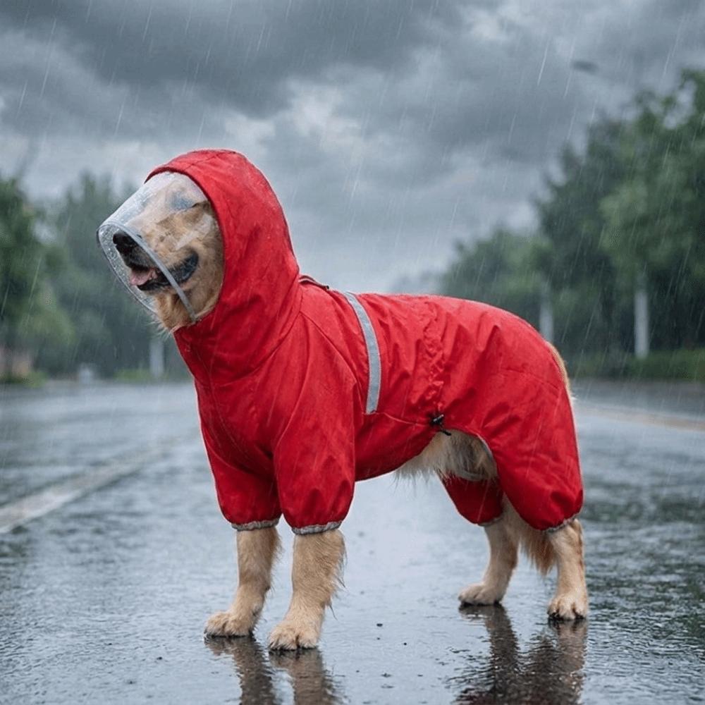 Reflective Dog Rain Cloak Adjustable Pet Four-legged Raincoat Dog Poncho  Outdoor Walking