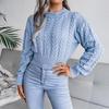 Knit Sweater Women Autumn Winter Long Sleeve Twist Neck S-XXL Crop