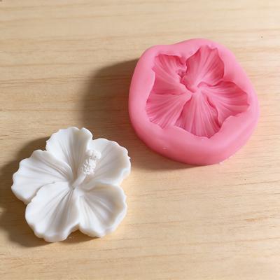 1pc 5 Petal Round Flower Silicone Molds Liquid Casting Plaster Craft Silicone Hibiscus Flower Mold Decoration - for DIY Crafting
