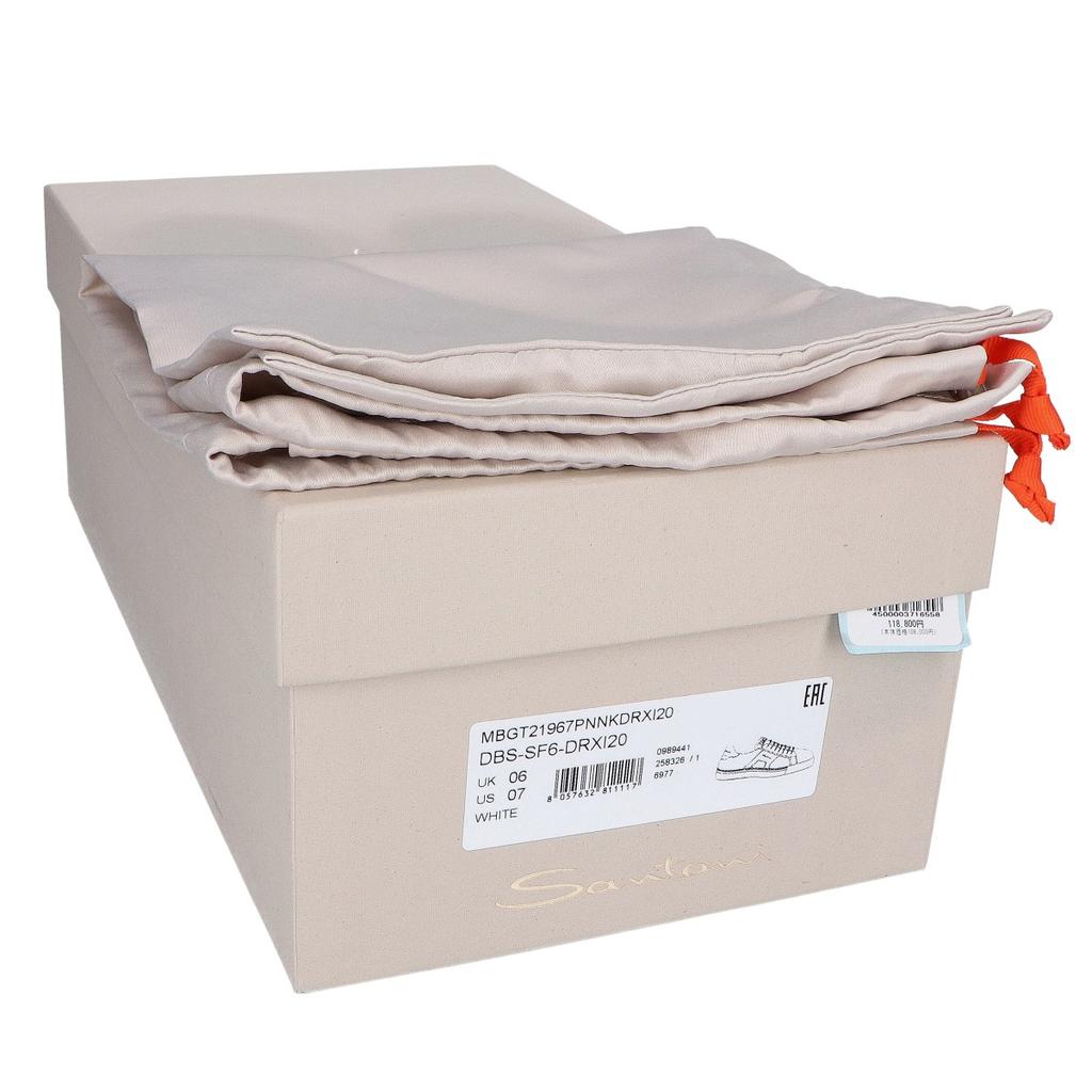 SANTONI DBS MBGT21967PNNK Double Buckle Sneakers Shoes 7 whiteUsed