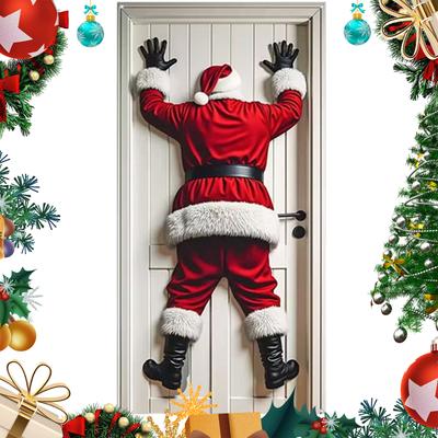 Xmas Hanging Banner 71x35 Inch Decorative Polyester Holiday Door Cover for Indoor and Outdoor Xmas Decorations