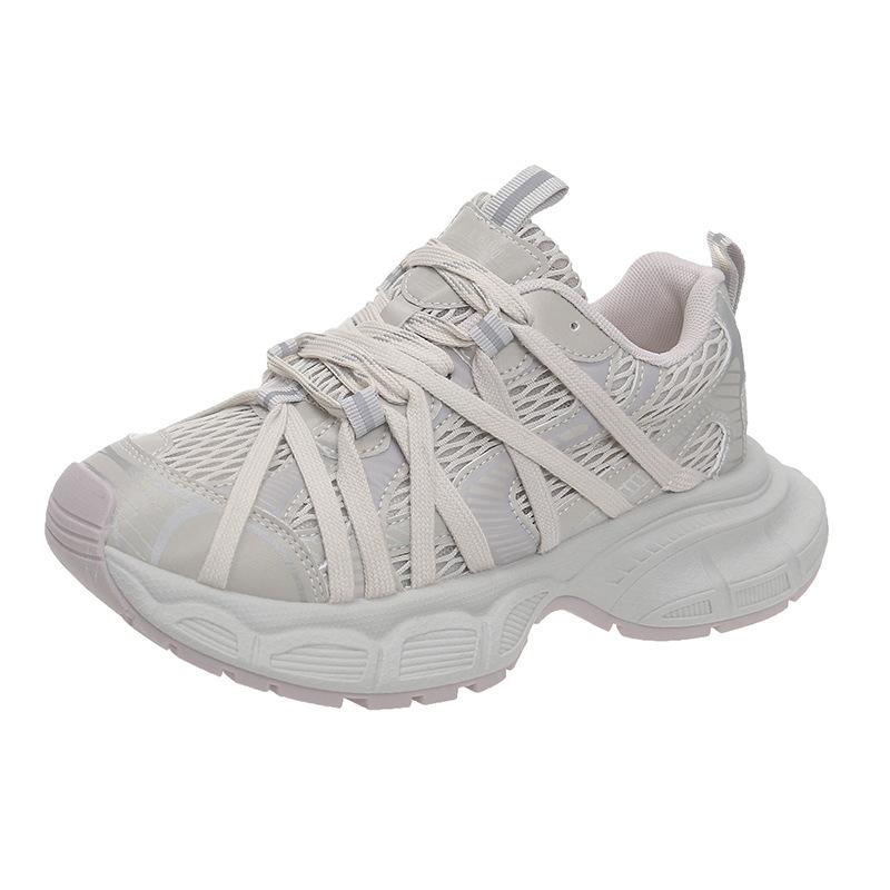 European Station Soft Leather Spider Strap Paris Daddy Shoes Women's 2025 Spring and Summer New Mesh Breathable Fashion Casual Shoes