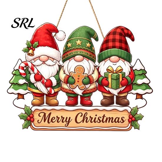 Cute Dwarf Seasonal Ornament Christmas Gnome Wooden Hanging Pendant, Cartoon Ornament, Merry Party Decor Door Sign for Home Shop Holiday Decoration