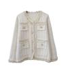 Autumn and winter new imitation mink velvet knitted cardigan loose fringed beaded sweater jacket women