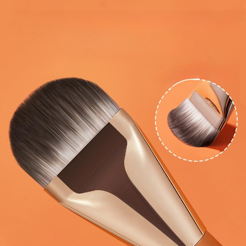 Widened Thin Makeup Foundation Ultra Brushtongue Shaped Makeup Brush Wooden Handle Makeup Brush Beauty Tool