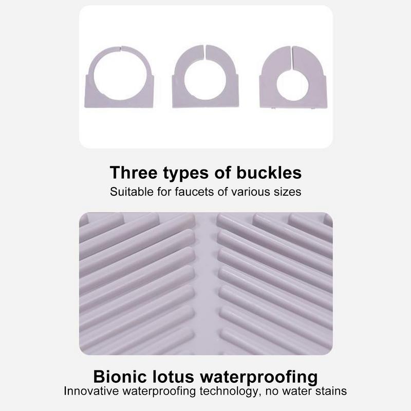 Sink Splash Guard Slip-proof Sink Faucet Mats Kitchen Sink Protector Instant Drying Mat In Gray Water Faucet Drip Tray For