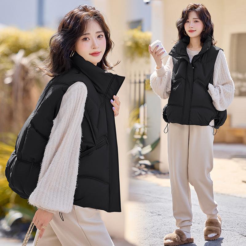 

Пуховый хлопковый жилет женский короткий новый осенне-зимний корейский стиль свободный повседневный хлопковый жилет женский жилет куртка XXXL