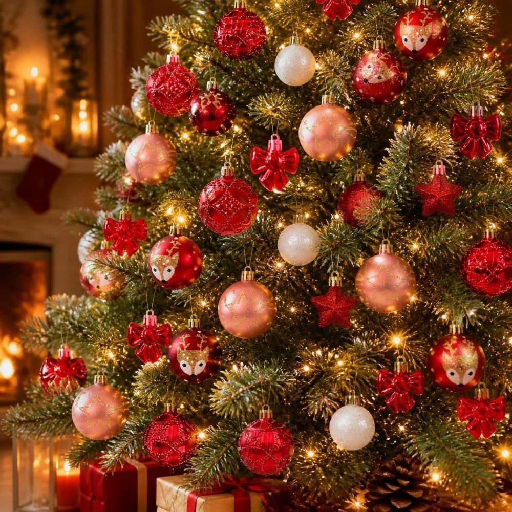 35Pcs/Set Creative Christmas Ball 6CM Xmas Ornament Ball Durable Xmas Baubles  Scene Supplies