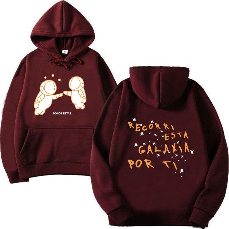 Außenhandel neue Mode Druck Doppel-Astronaut Kapuzenpullover Lockerer Pullover Freizeit Herren und Damen Freizeit Sportpullover