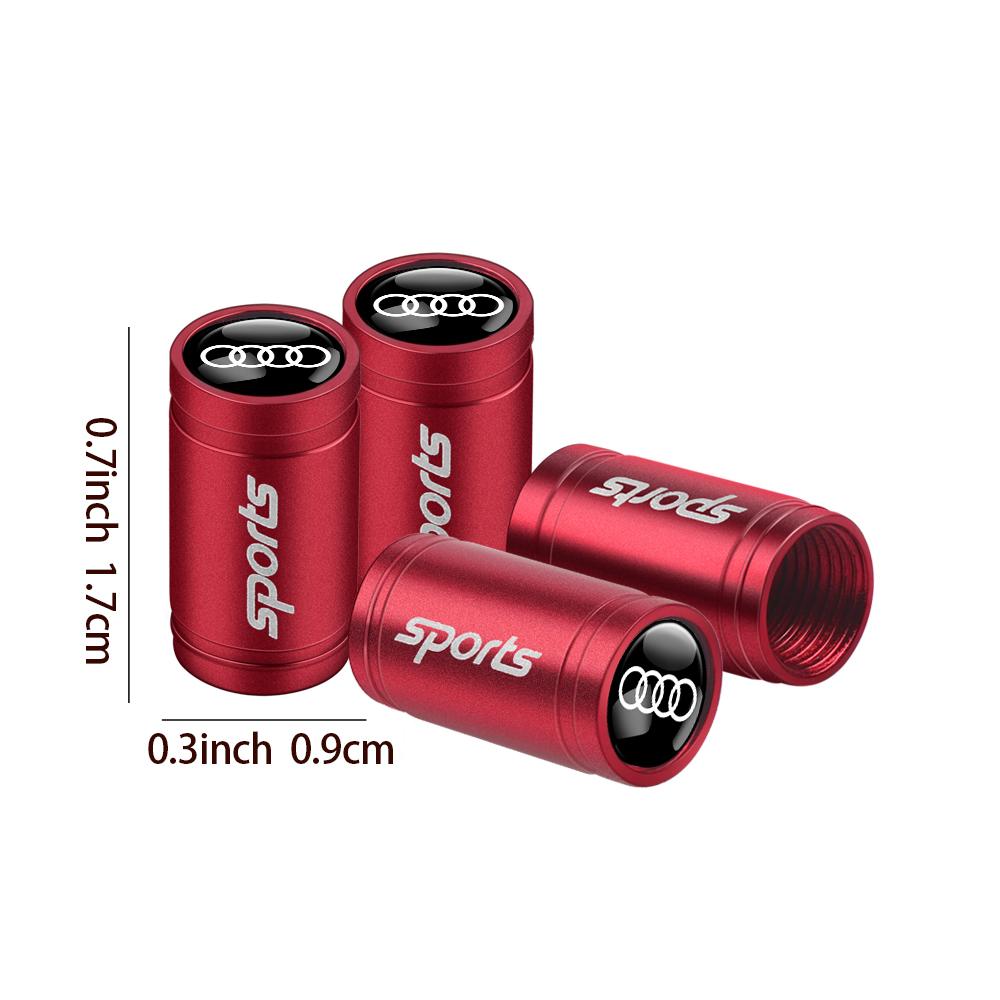 For Audi 8V4Pcs Auto Tire Valve Caps Decor Car Motorcycle Bicycle Wheel Hub Valve Stem Cover For Audi TT S Sline RS A1 A3 A6 A5 A7 A8 Q3 Q5