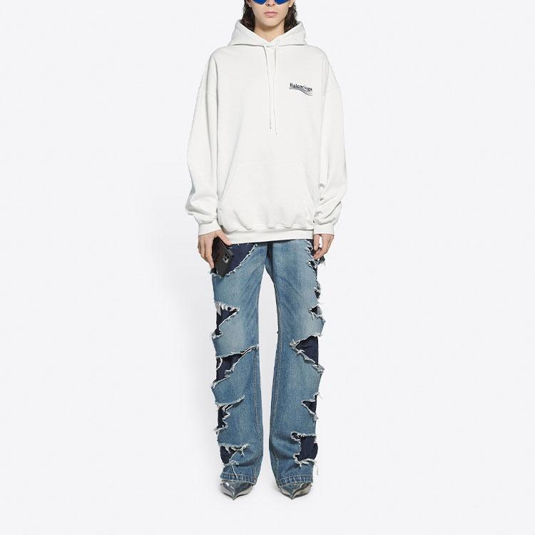 (WMNS) Balenciaga FW21 Political Campaign Printing Hoodie White Women's 578135TKVI99084