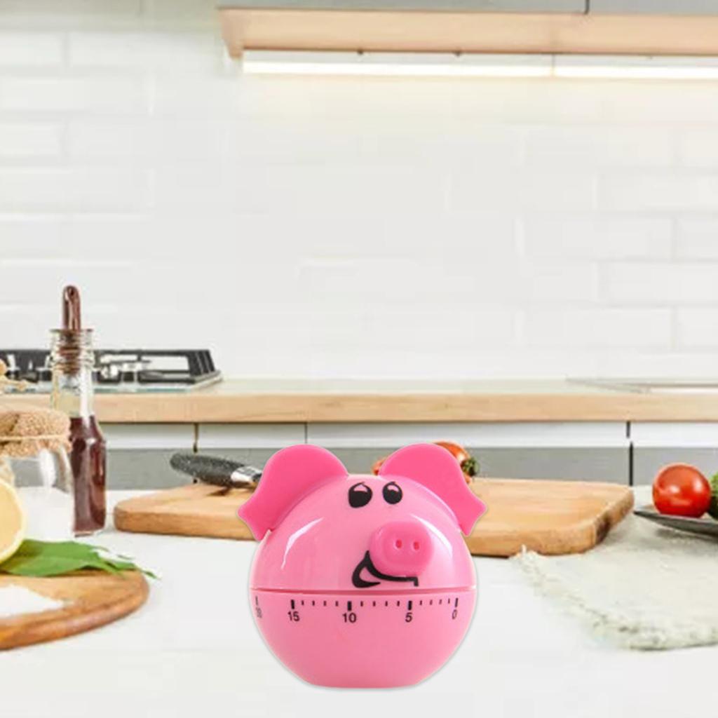 Timer Meccanico da Cucina 360° Rotante Conto alla Rovescia Sveglia Forte Timer Carino per Promemoria Gestione del Tempo Forma di Maiale Tempo Manuale