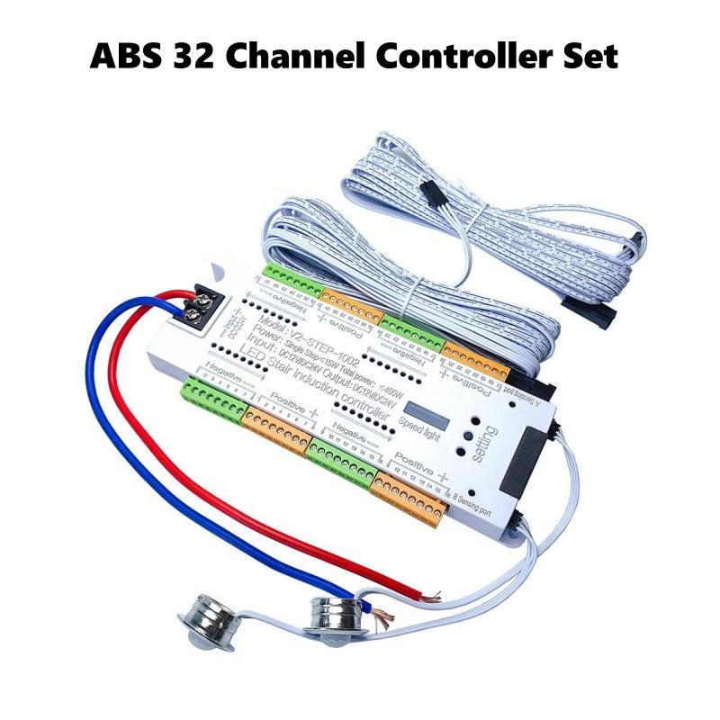 Controller de bandă LED pentru scară cu 32 de canale DC24V PIR Senzor dublu de mișcare care se aprinde treptat Accesorii pentru bricolaj.