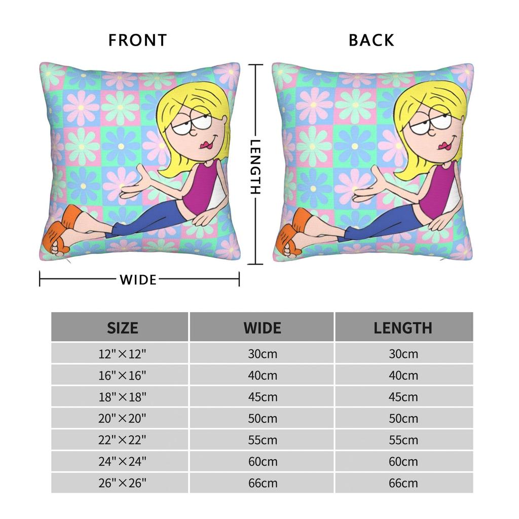 Lizzies Cartoon McGuires Square Pillow Cases  Cushion Cover Funny Zipper Decorative Pillowcase for Sofa 45*45cm
