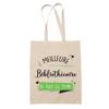 Tote Bag - PLANETEE - Tote Bag - Beige Cotton - Librarian Motif - Printed In France