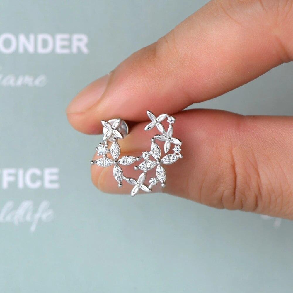 Romantic Cute 100% 925 Sterling Silver VVS1 3EX D Real Moissanite Diamonds Sparkling Stud Earrings For Women Jewelry