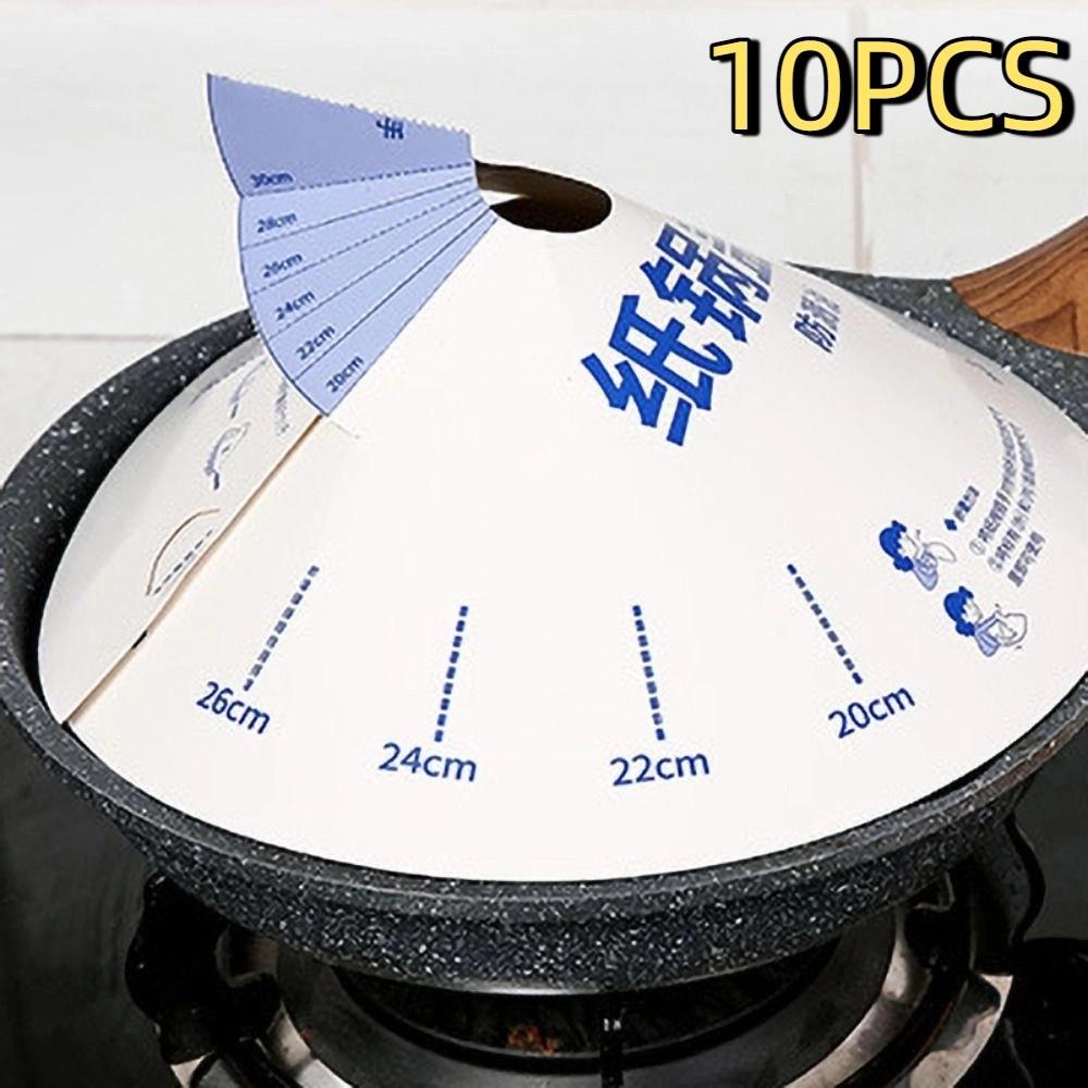 10pcs Round Paper Microwave Splatter Cover Anti-overflow Disposable Pot Lid  Travel