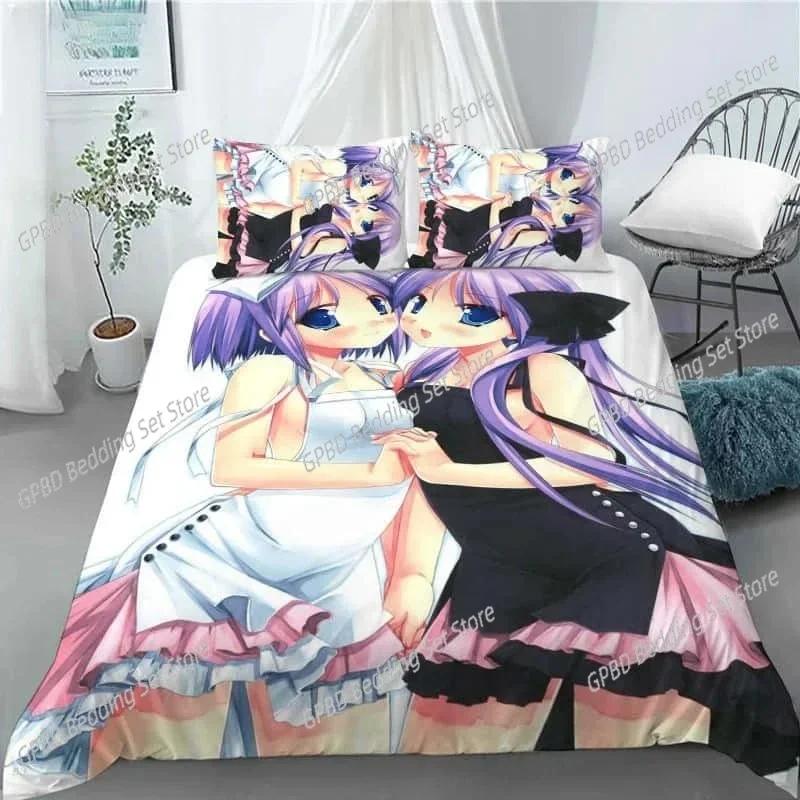 New Lucky Star 3D Print Anime Girl Duvet Cover Set Fashion Bedding Sets Comforter Duvet Cover Pillowcase Home Textiles