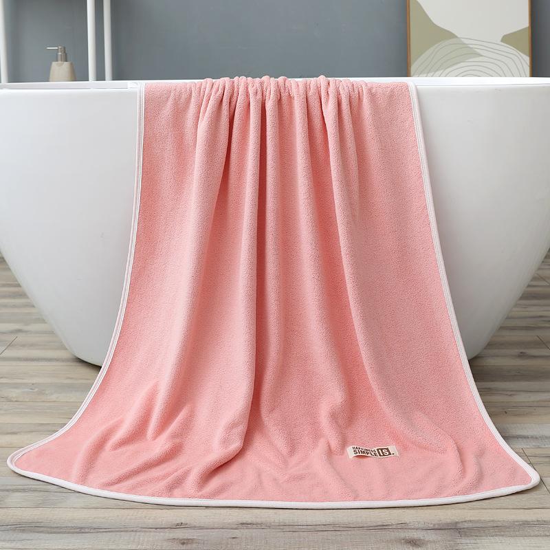 Badetuch Korallenfleece Einfarbiges Badetuch 70*140 Weich Saugfähig Verdickt Großes Handtuch Geschenk Strandtuch Neu