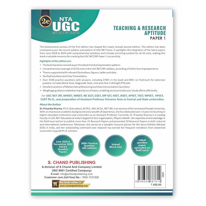 NTA UGC NET Paper Teaching & Research Aptitude NET/SET/JRF 2024 2025 3500+ Practice Question with Solution Includes Papers With Answer (June