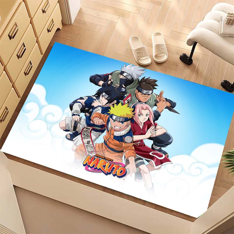 A beautifully designed rug featuring members of the Akatsuki organization from Naruto, suitable for use as a non-slip mat in 003
