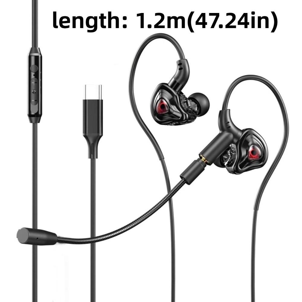 Dual Mic Wired Earphone in-Ear Earpiece Headset Stereo Wired Earbuds Wired Headset Listen To Music