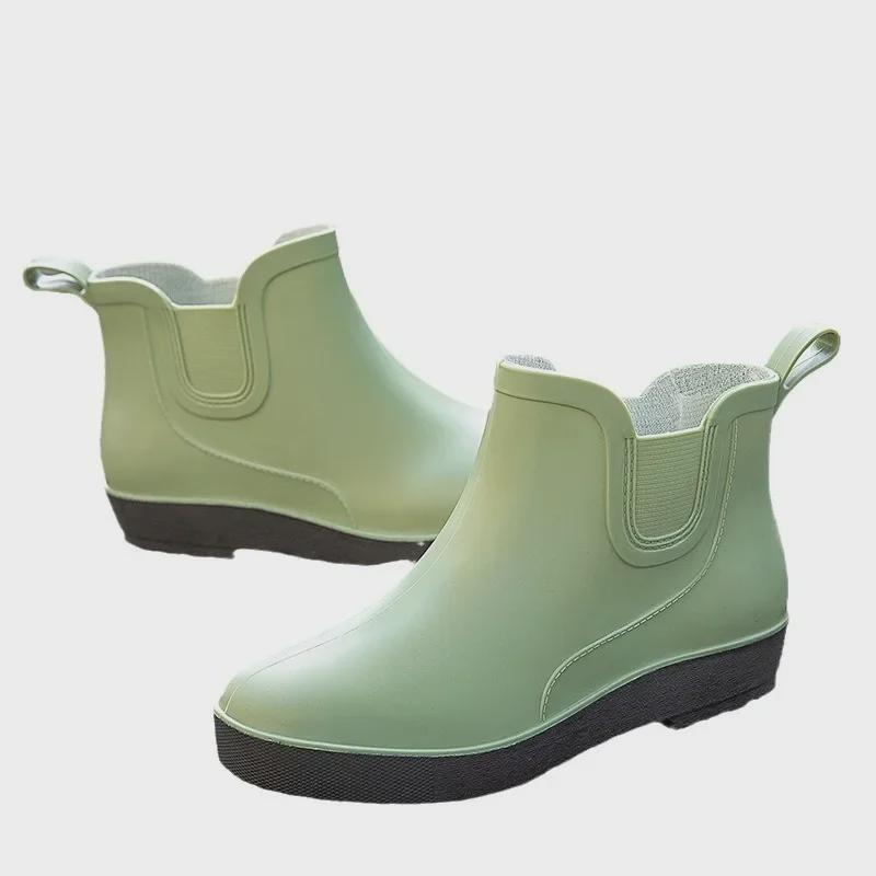 Wasserdichte, rutschfeste, modische Regenstiefel für Damen – kurzes Rohr, dicke Sohle, perfekt für Outdoor-Aktivitäten wie Angeln und Autowaschen