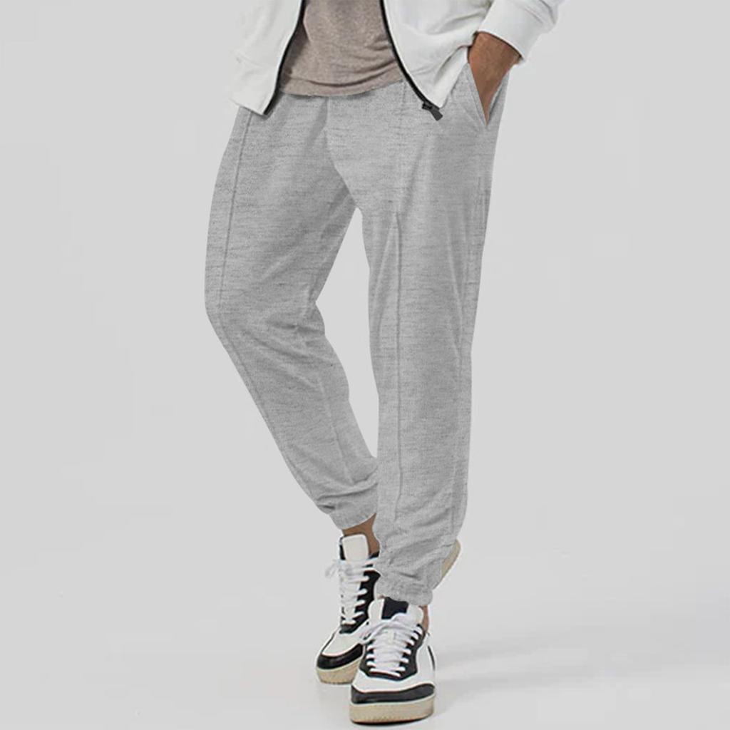 Men's Long Pants, Elastic Waist Drawstring, Lightweight, Slim Fit, With Pockets, Comfortable And Breathable Linen Long Pants