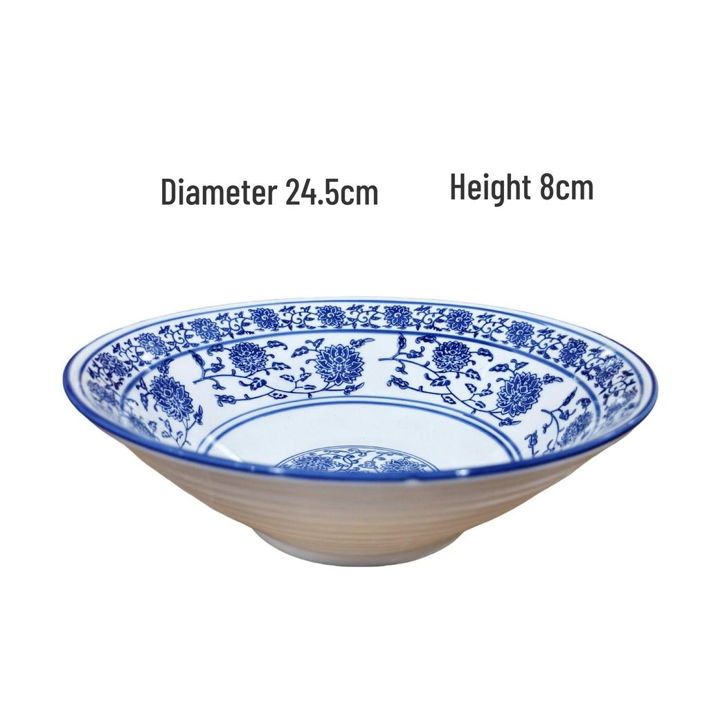 Retro Blue and White Porcelain Noodle Bowl for Creative Dishes: Zha Jiang Mian, Maocai, Liangpi, Chuan Chuan, or Boiled Fish.