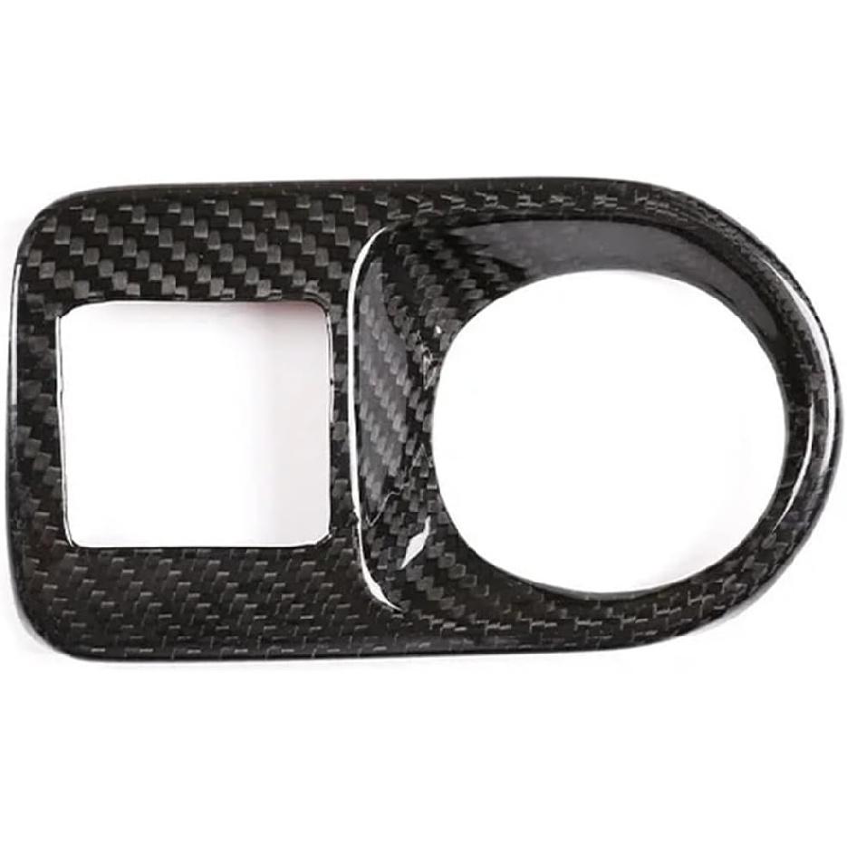 Interior Headlight Switch Frame Cover Sticker Trim Compatible for Porsche Cayenne 2018-2023 Real Carbon Fiber Car Styling Interior Accessories(Red)