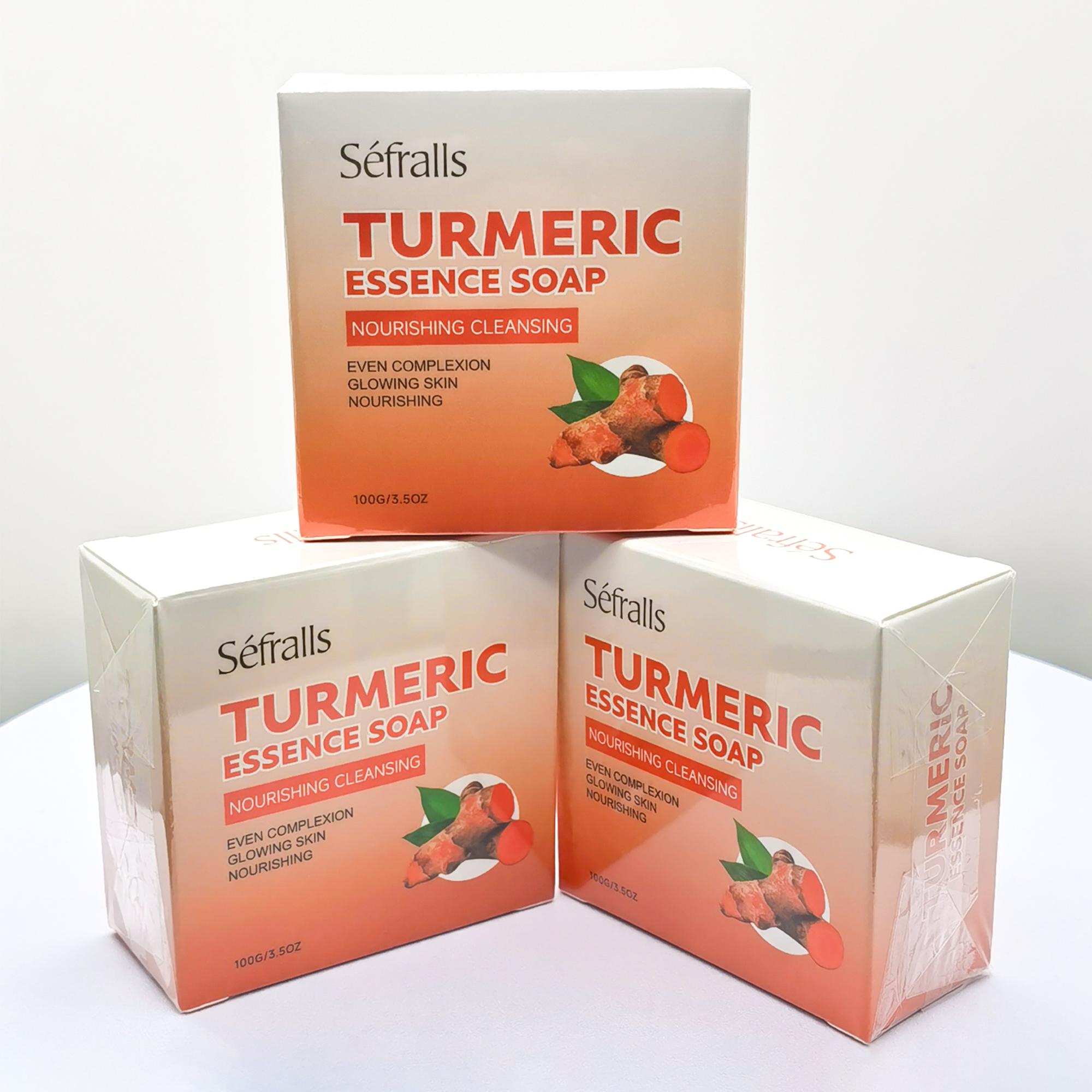 

Мыло ручной работы Séfralls Turmeric 100 г*3 шт. Мыло для очищения лица, мыло для душа, имбирное мыло жёлтый