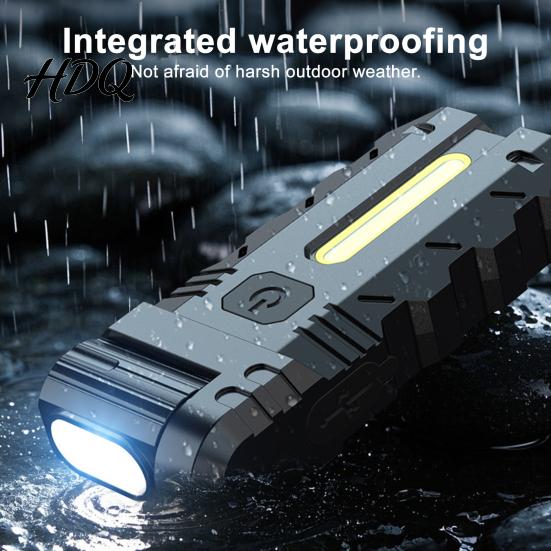 Outdoor Flashlight 1/2/3Pcs 180 Degrees Rotating Head Magnetic Dual Beam LED Degree Swivel Work Light USB Rechargeable Pocket-Size Camping EDC Lamp