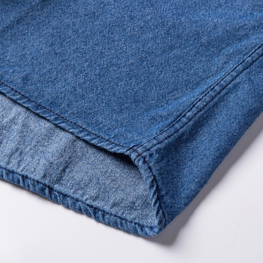 Man 100% Cotton Western Denim Pocket Shirt Long Sleeve Standard-fit Comfort Durability Soft Casual Washed Durability Work Shirts
