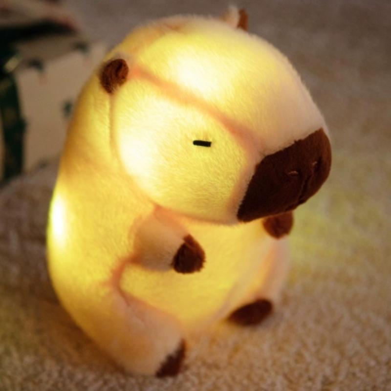 

Glowing Capybara Plush Toys Night Light Up Plushie Cute Cartoon Capybara Doll Sleeping Soothing Toy Gift for Girlfriend Led Toy