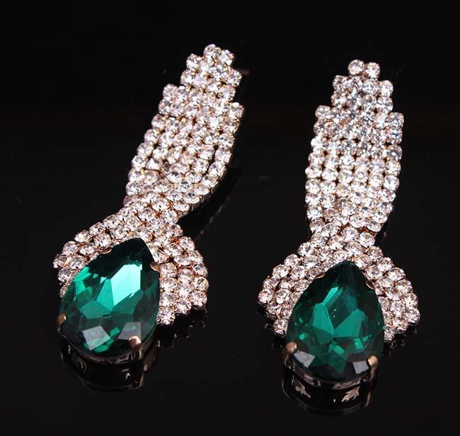 Crystal Large Gemstone Earrings, Fashion Temperament Earrings, Exaggerated Women'S Ear Jewelry