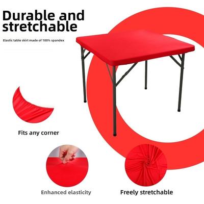 Dehnbarer Spandex Quadratischer Tischdeckenbezug Waschbar Knitterfest Passender Tischdeckenbezug Einfarbige Elastische Tischabdeckung Schönheit Massage