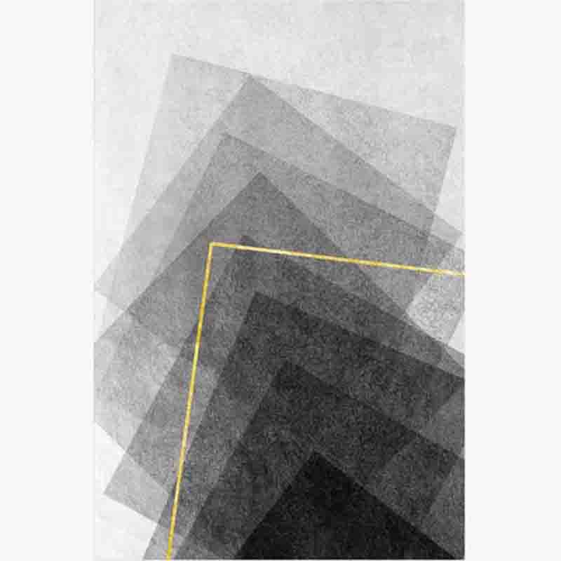 Living Room Geometric Carpet Floor Mat Modern Black Fashion Lines Living Room Carpet