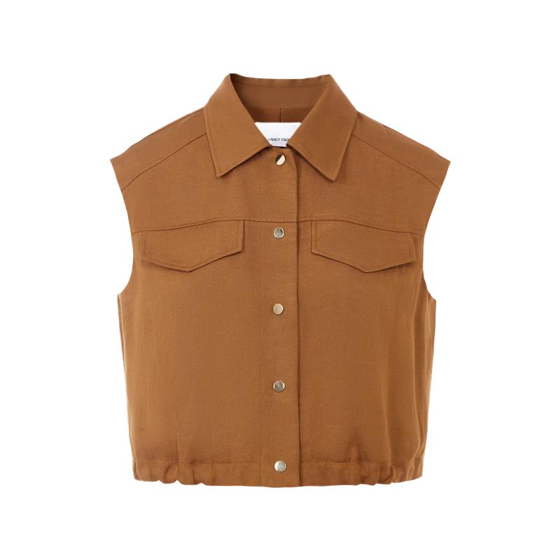 Elegant Lapel Sleeveless Vest 2XL
