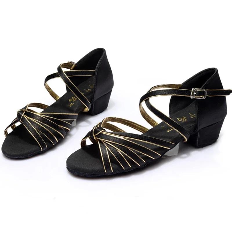 Tanzschuhe Mädchen Tanzschuh Sommer Kind High Heel Sandale Lateinischer Tanzschuh Weich besohlt Quadratischer Tanzschuh Übungs-Tanzschuh